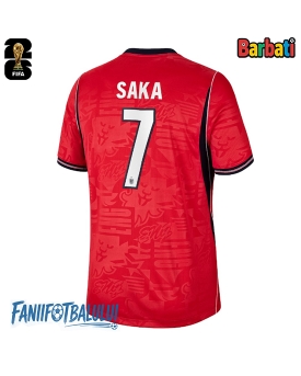 Anglia Bukayo Saka #7 Tricou Fotbal Replică Mondial 2026 Barbati Deplasare